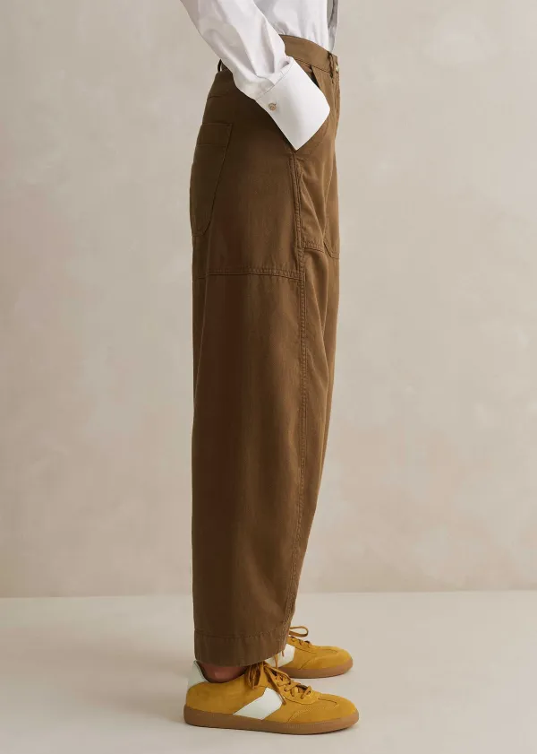 Discount ME+EM Extreme Seam Casual Trouser Tobacco