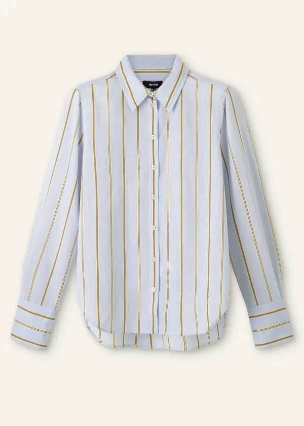 New ME+EM Fine Stripe Shirt Multi Stripe