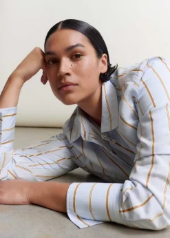 New ME+EM Fine Stripe Shirt Multi Stripe