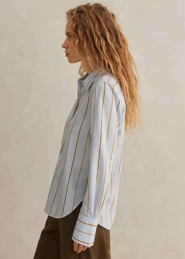 New ME+EM Fine Stripe Shirt Multi Stripe