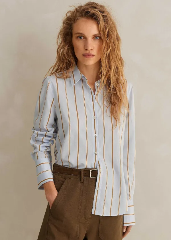 New ME+EM Fine Stripe Shirt Multi Stripe