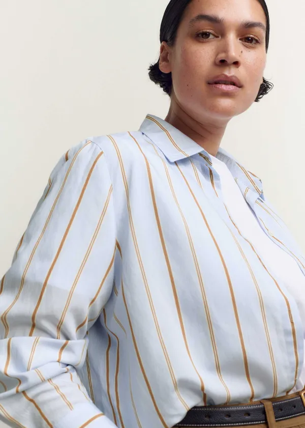 New ME+EM Fine Stripe Shirt Multi Stripe