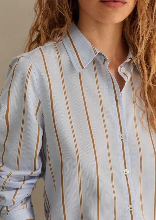 New ME+EM Fine Stripe Shirt Multi Stripe