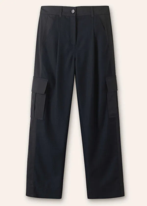 ME+EM Flannel Mix Tapered Cargo Trouser Navy