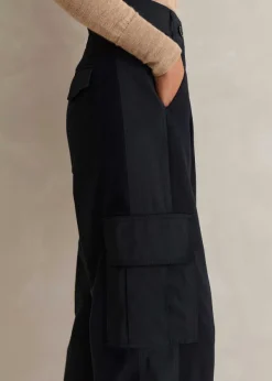 ME+EM Flannel Mix Tapered Cargo Trouser Navy