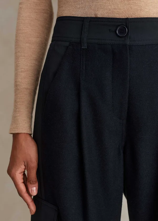 ME+EM Flannel Mix Tapered Cargo Trouser Navy