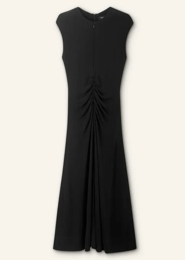 Hot ME+EM Fluid Crepe Cap Sleeve Midi Dress Black