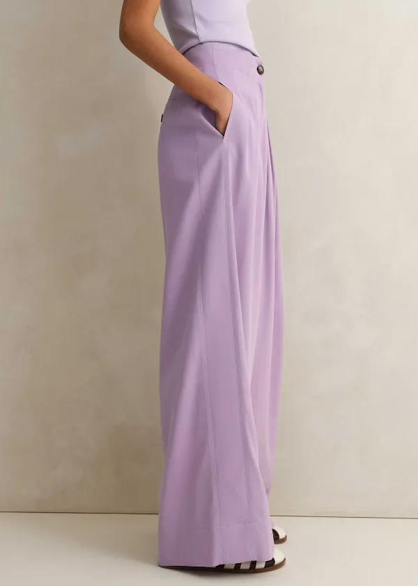 Discount ME+EM Fluid Micro Pleat Wide-Leg Trouser Dusted Lilac