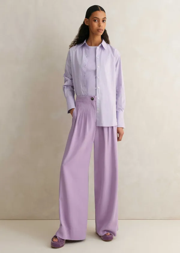 Discount ME+EM Fluid Micro Pleat Wide-Leg Trouser Dusted Lilac