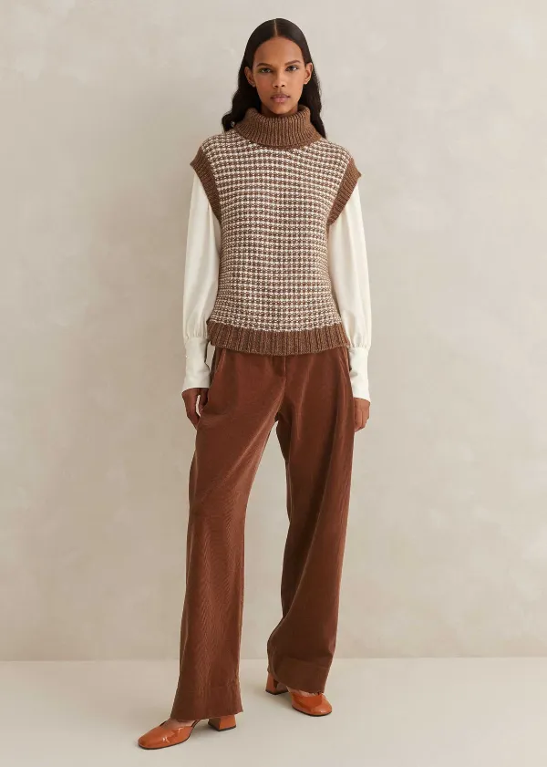 New ME+EM Fluid Satin Crew Neck Layering Blouse Cream