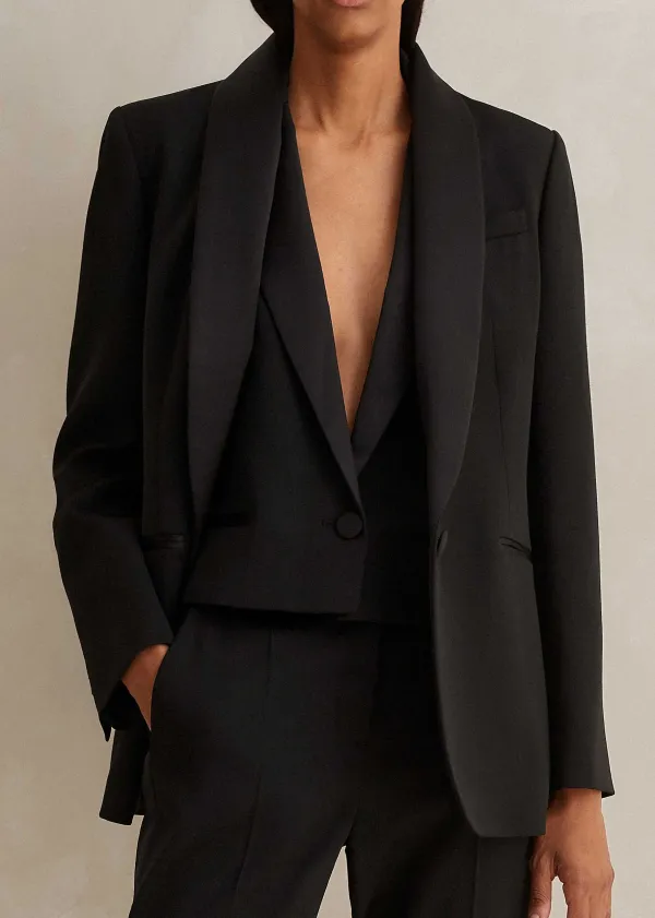 Hot ME+EM Forever Tux Slim-Crop Three-Piece Trouser Suit Black