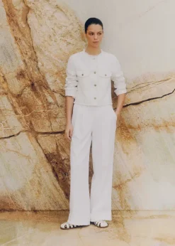 Best ME+EM Frayed Edge Denim Crop Jacket White