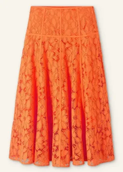 Best ME+EM Guipure Lace Skirt Orange Zing