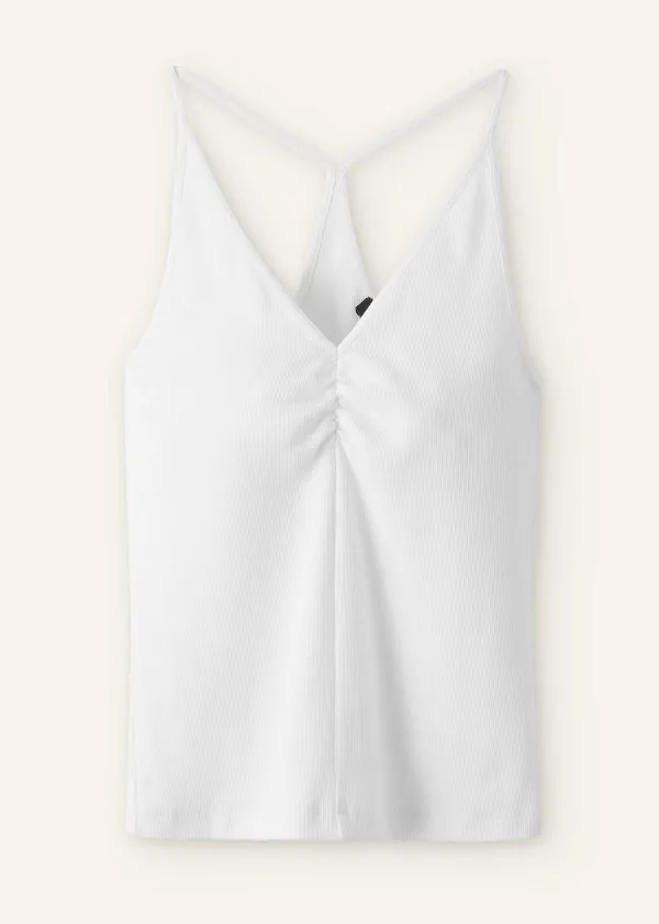 ME+EM Halterneck Tank Top Bright White