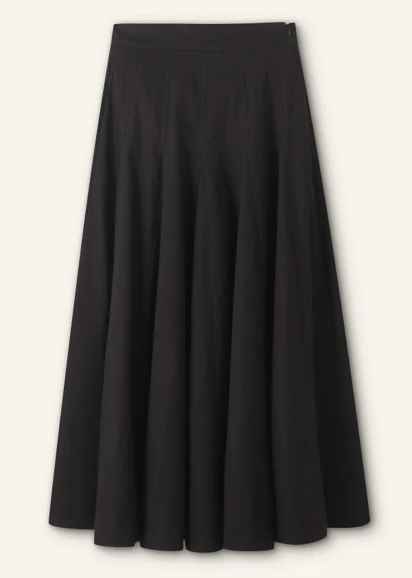 Discount ME+EM Heavy Cotton Sateen Maxi Skirt Black