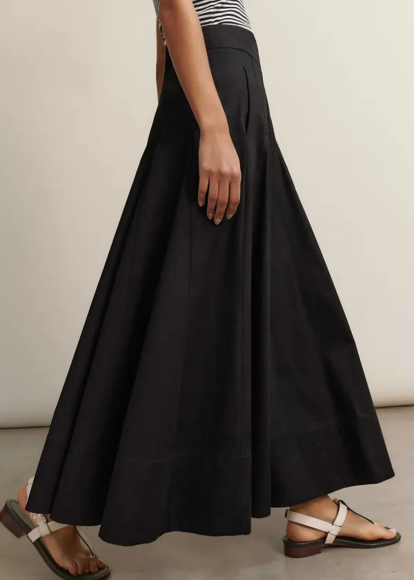 Discount ME+EM Heavy Cotton Sateen Maxi Skirt Black