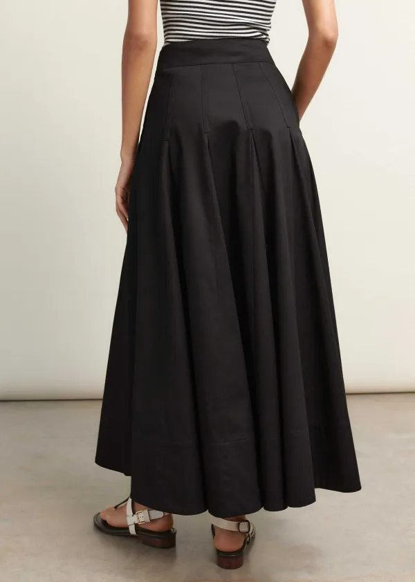 Discount ME+EM Heavy Cotton Sateen Maxi Skirt Black