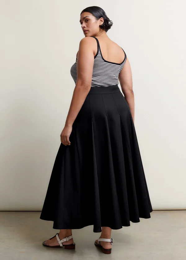 Discount ME+EM Heavy Cotton Sateen Maxi Skirt Black
