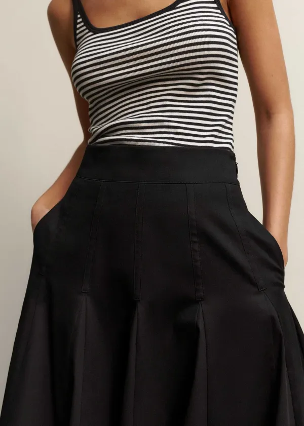Discount ME+EM Heavy Cotton Sateen Maxi Skirt Black