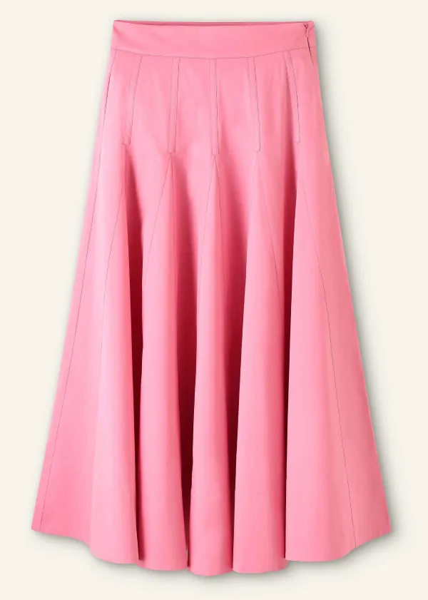Clearance ME+EM Heavy Cotton Sateen Maxi Skirt Perfect Pink
