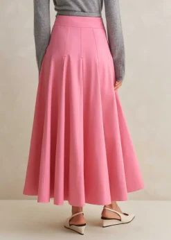 Clearance ME+EM Heavy Cotton Sateen Maxi Skirt Perfect Pink