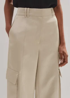 Discount ME+EM Heavy Satin Statement Cargo Trouser Champagne