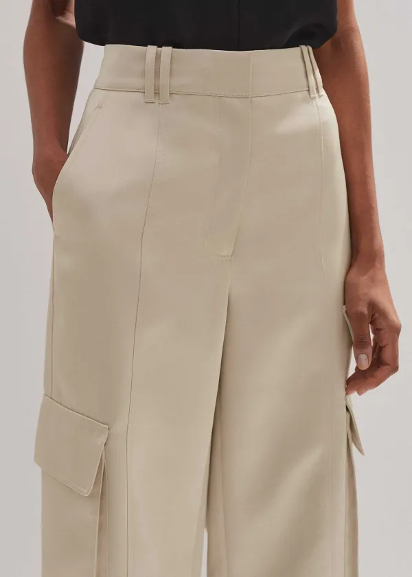 Discount ME+EM Heavy Satin Statement Cargo Trouser Champagne