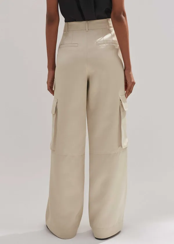 Discount ME+EM Heavy Satin Statement Cargo Trouser Champagne