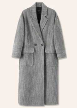 Clearance ME+EM Herringbone Town-To-Country Coat Black/White