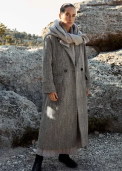 Clearance ME+EM Herringbone Town-To-Country Coat Black/White