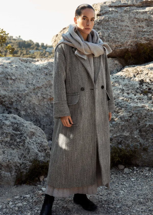 Clearance ME+EM Herringbone Town-To-Country Coat Black/White