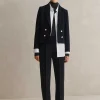 New ME+EM High Waisted Slim Cropped Trouser Suit Blue
