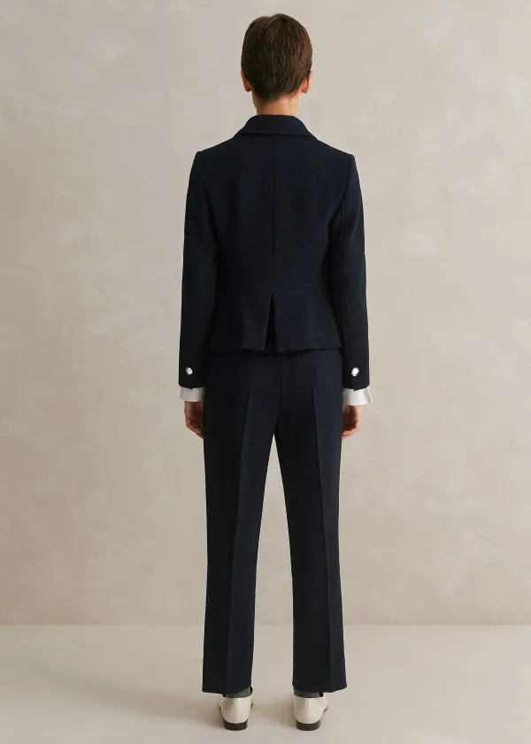 New ME+EM High Waisted Slim Cropped Trouser Suit Blue