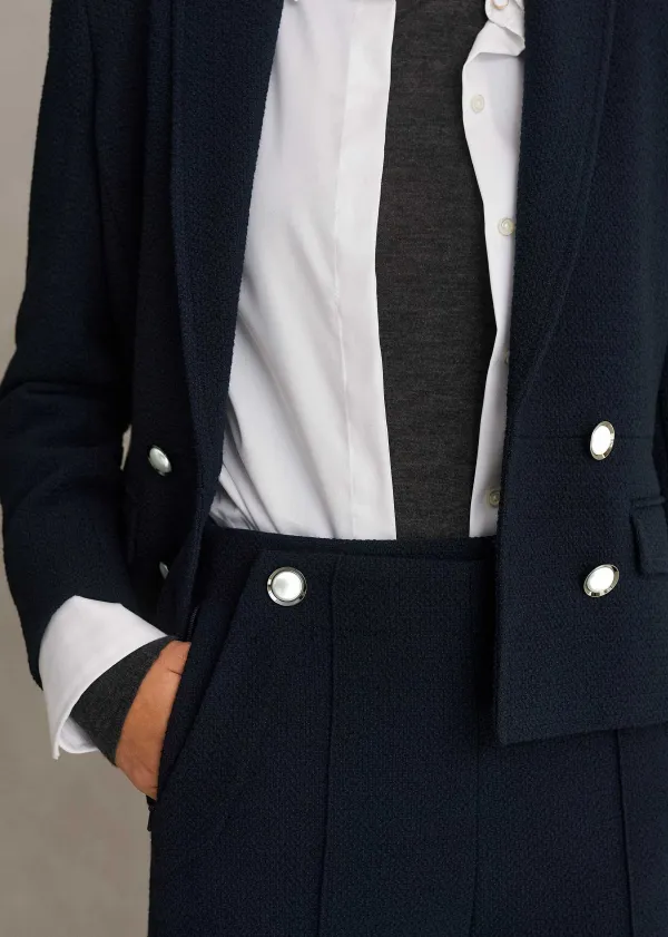 Hot ME+EM High Waisted Wide Leg Trouser + Jacket Suit Blue