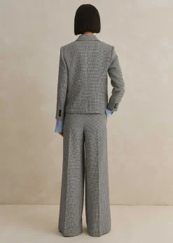 Sale ME+EM Houndstooth Cropped Jacket + Man Pant Suit Black