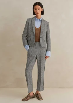 Discount ME+EM Houndstooth Cropped Jacket + Slim Crop Trouser Suit Black