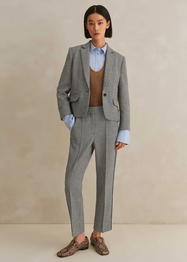 Discount ME+EM Houndstooth Cropped Jacket + Slim Crop Trouser Suit Black