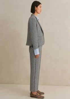 Discount ME+EM Houndstooth Cropped Jacket + Slim Crop Trouser Suit Black