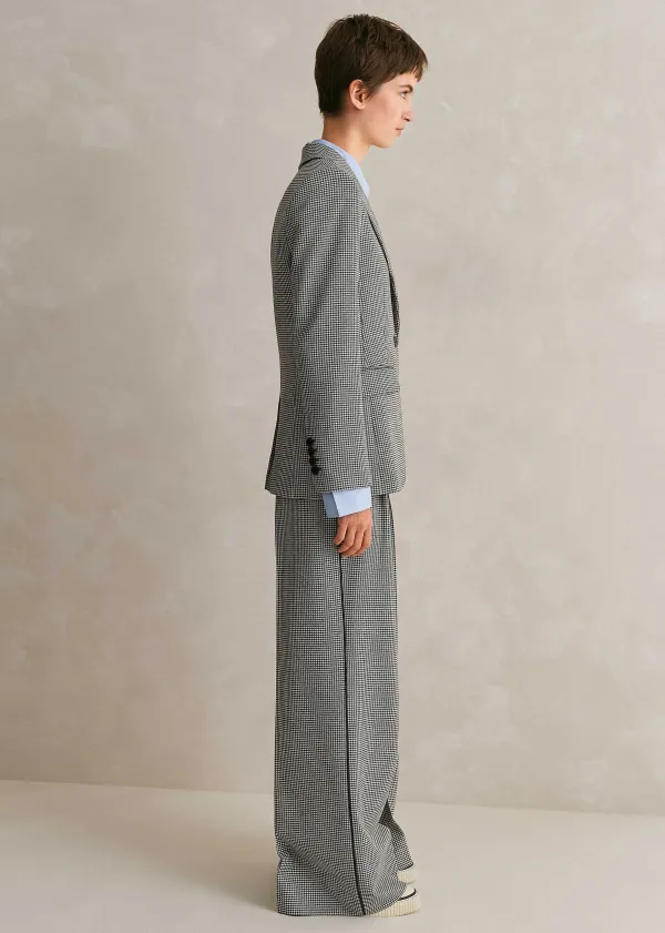 Discount ME+EM Houndstooth Pleated Man Pant Suit Black