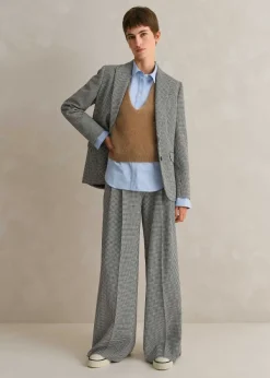 Discount ME+EM Houndstooth Pleated Man Pant Suit Black