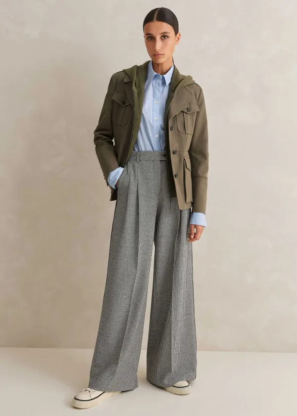 Hot ME+EM Houndstooth Pleated Man Pant Black/White