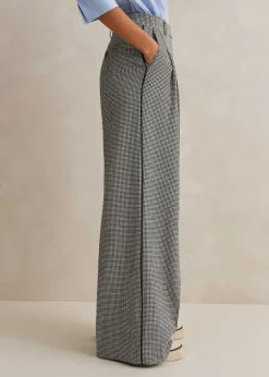 Hot ME+EM Houndstooth Pleated Man Pant Black/White
