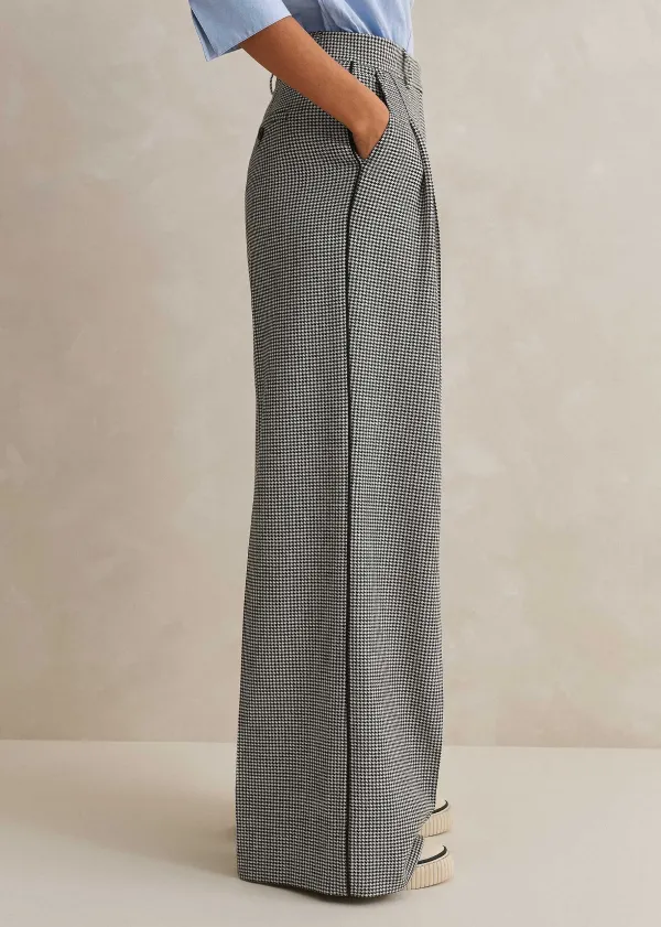 Hot ME+EM Houndstooth Pleated Man Pant Black/White