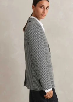 Discount ME+EM Houndstooth Single-Breasted Blazer Black/White