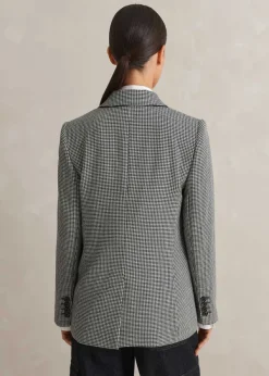 Discount ME+EM Houndstooth Single-Breasted Blazer Black/White