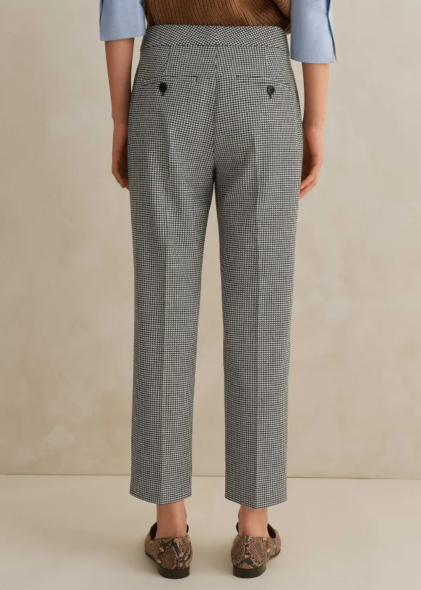 New ME+EM Houndstooth Slim Crop Trouser Black/White