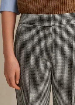 New ME+EM Houndstooth Slim Crop Trouser Black/White