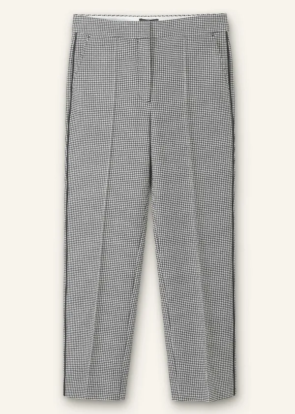 New ME+EM Houndstooth Slim Crop Trouser Black/White