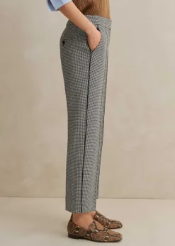 New ME+EM Houndstooth Slim Crop Trouser Black/White