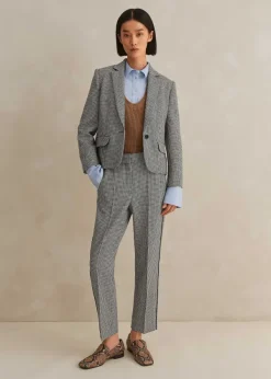 New ME+EM Houndstooth Slim Crop Trouser Black/White
